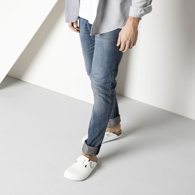 Birkenstock Boston Hvit skinn normal