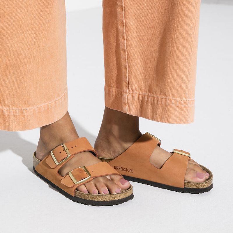 Birkenstock Arizona SFB Nubuck Pecan skinn smal