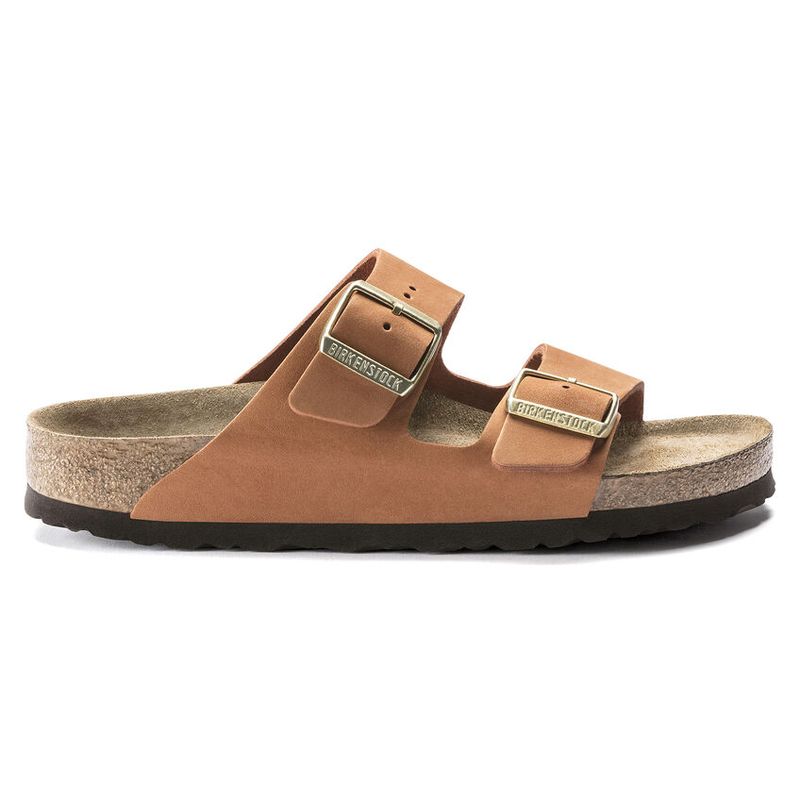 Birkenstock Arizona SFB Nubuck Pecan skinn smal