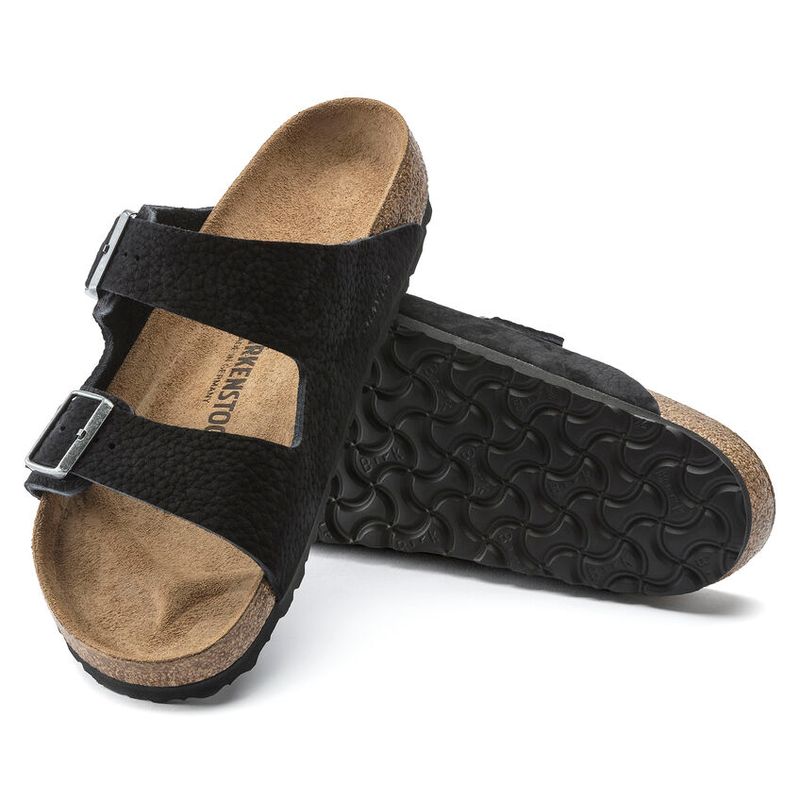 Birkenstock Arizona svart nubuck skinn normal