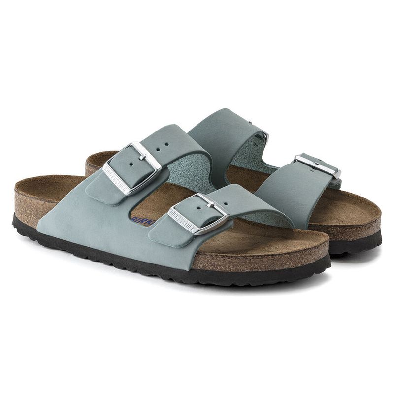Birkenstock Arizona SFB NU Faded Aqua skinn smal