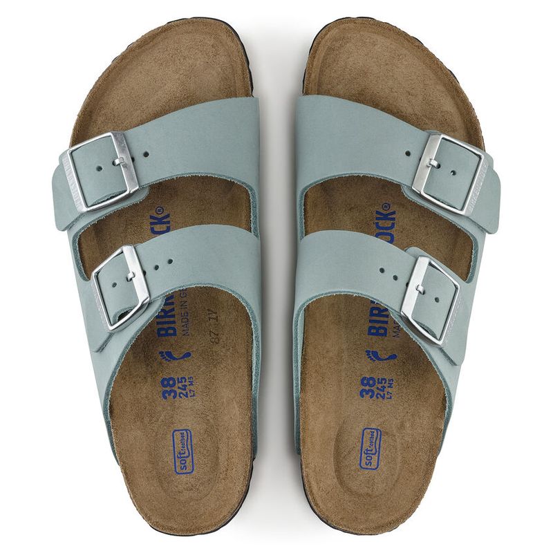 Birkenstock Arizona SFB NU Faded Aqua skinn smal