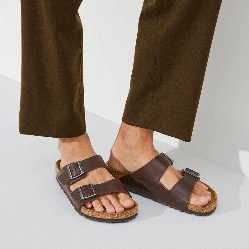 Birkenstock Arizona Vintage Wood Roast Grip Natur skinn normal