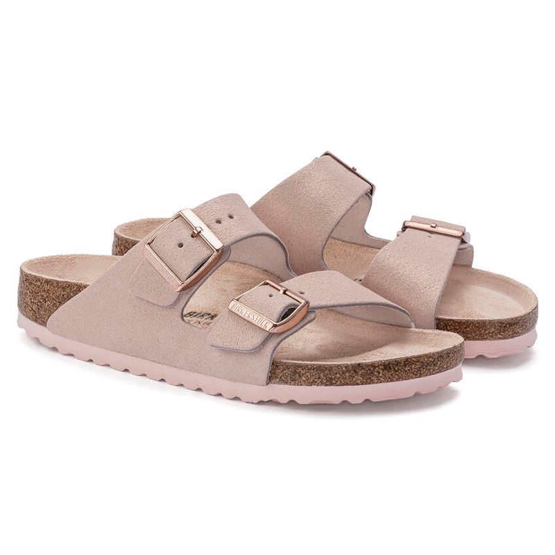 Birkenstock Arizona Shimmering Light Rose Semsket skinn smal
