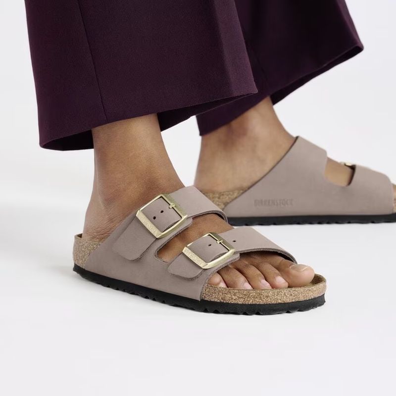 Birkenstock Arizona nubuck skinn Faded Purple smal