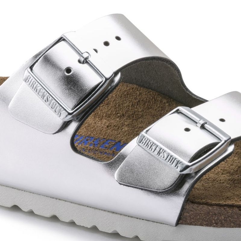 Birkenstock Arizona SFB Silver Met skinn myk - smal