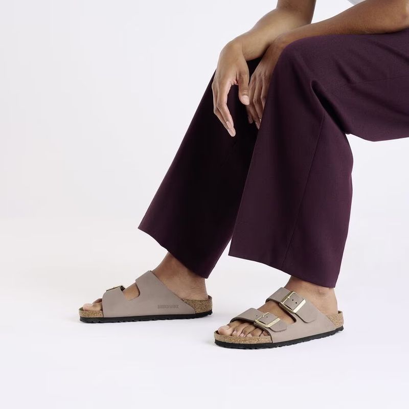 Birkenstock Arizona nubuck skinn Faded Purple smal