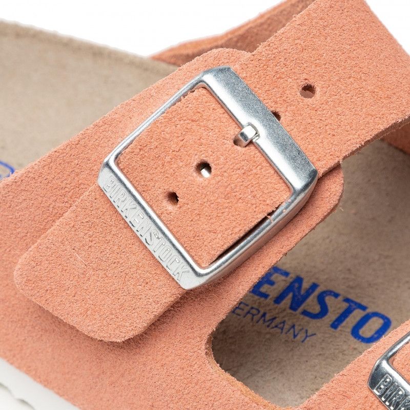 Birkenstock Arizona SFB coral peach semsket skinn smal myk