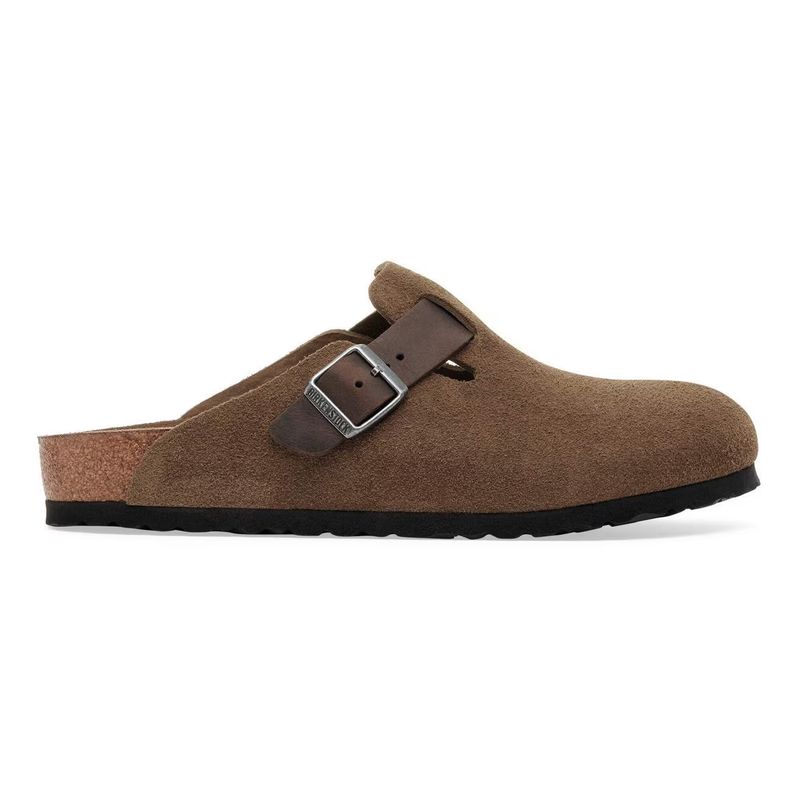 Birkenstock Boston mixed dark tea- brun semsket skinn normal