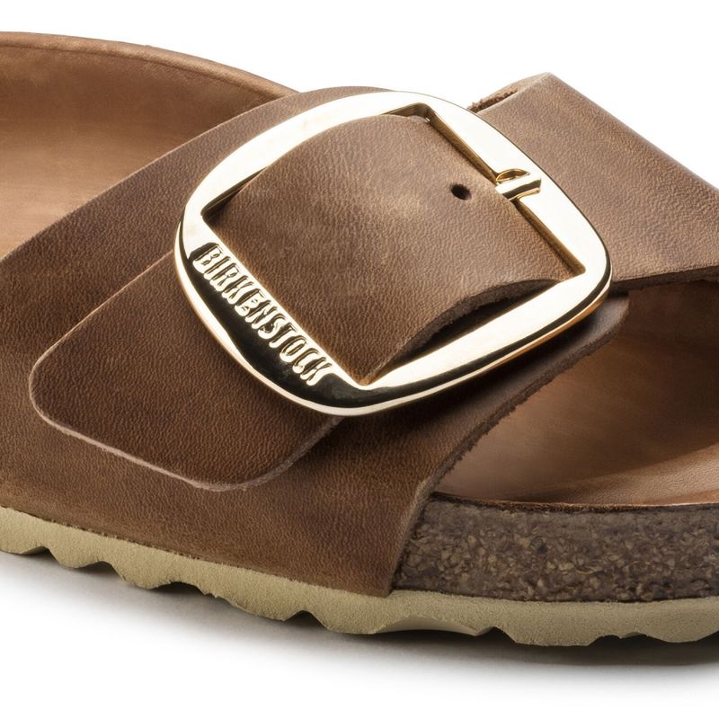 Birkenstock Madrid Big buckle cognac skinn smal