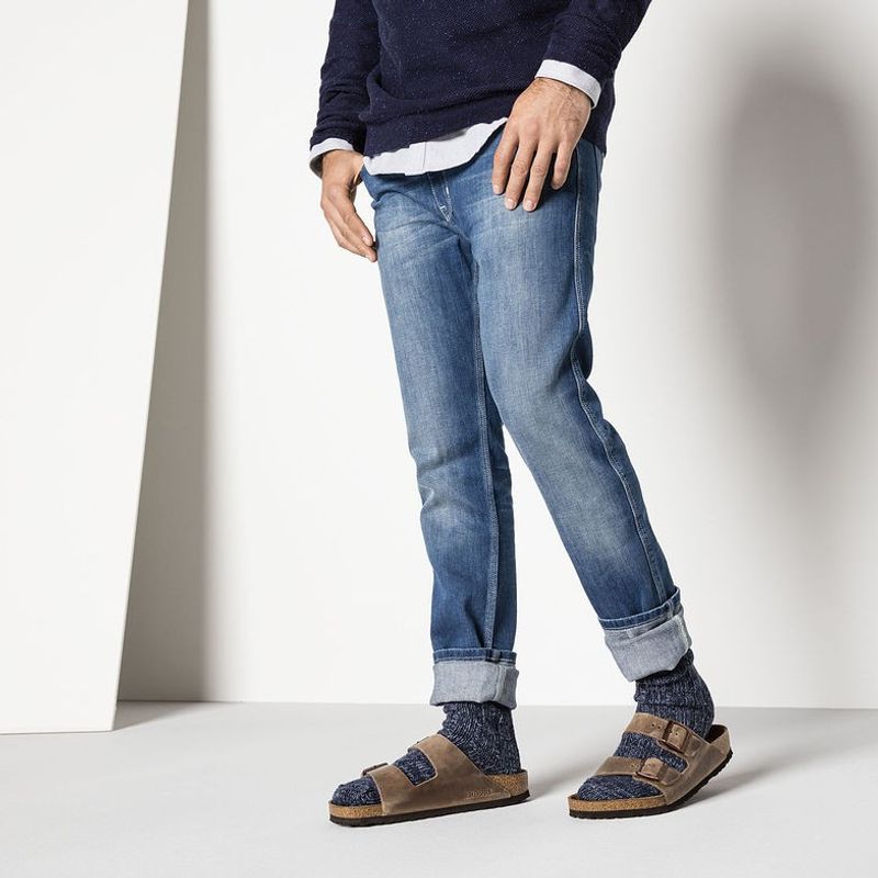Birkenstock Arizona SFB Tabacco Oljet Skinn smal myk