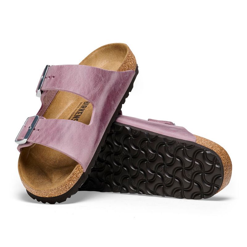 Birkenstock Arizona Lavendel oljet skinn smal