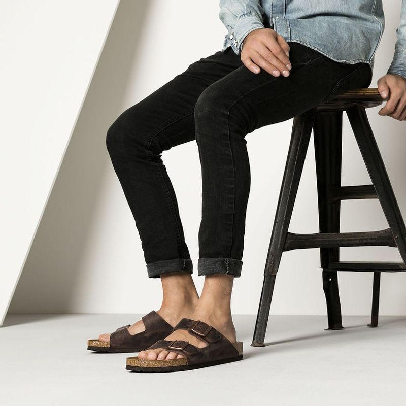 Birkenstock Arizona Habana oljet skinn smal