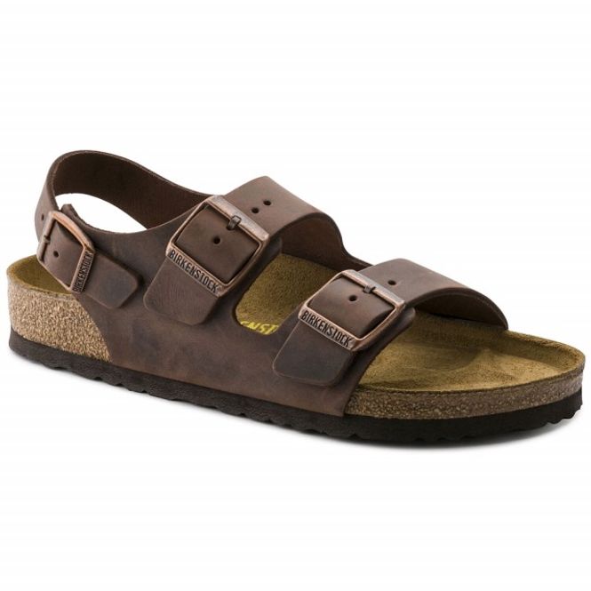 Hovedbilde Birkenstock Milano Habana oljet skinn smal