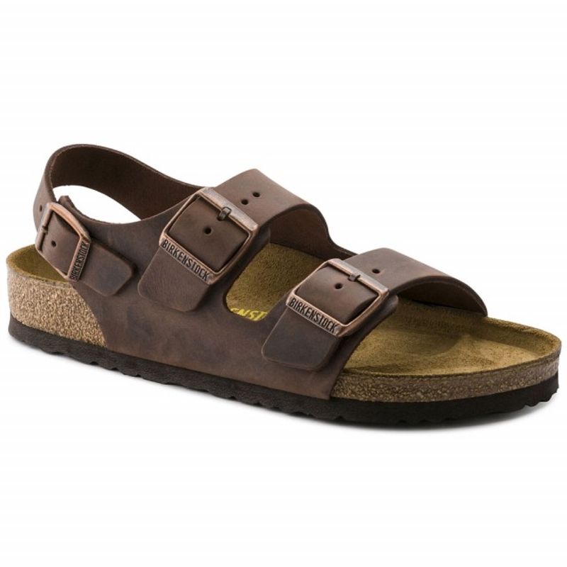Birkenstock Milano Habana oljet skinn smal