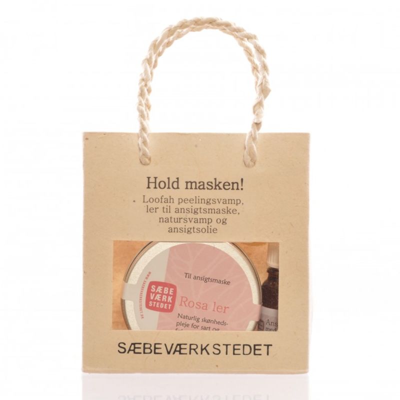 SV Gavepose: Hold maske med rosa leire