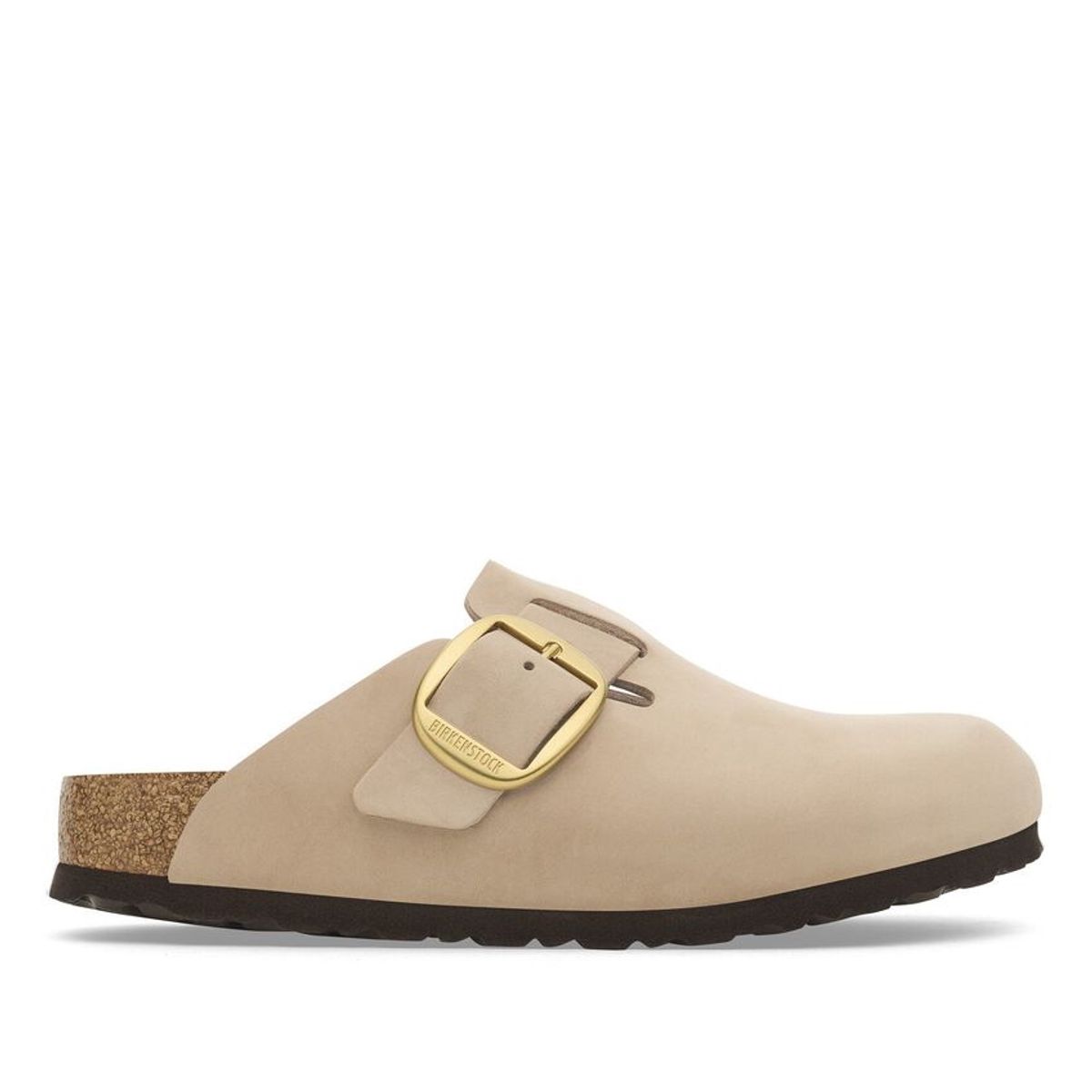 Birkenstock Boston Big Buckle Sandcastle skinn smal