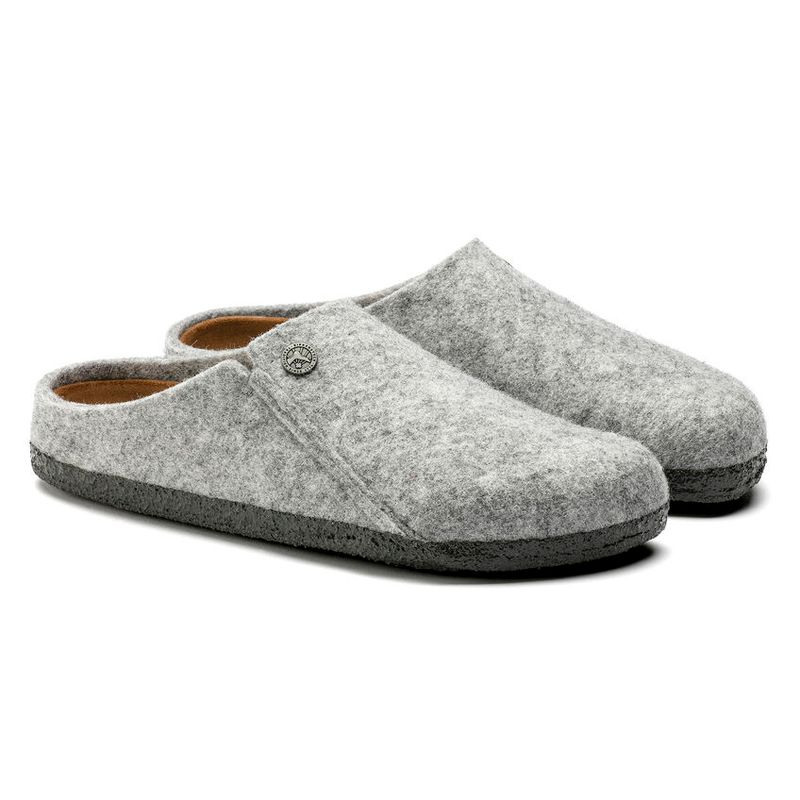 Birkenstock Zermatt SFB Lysegrå ull smal myk