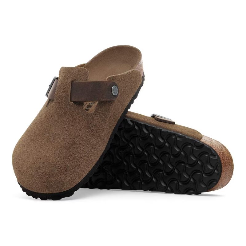 Birkenstock Boston mixed dark tea- brun semsket skinn normal