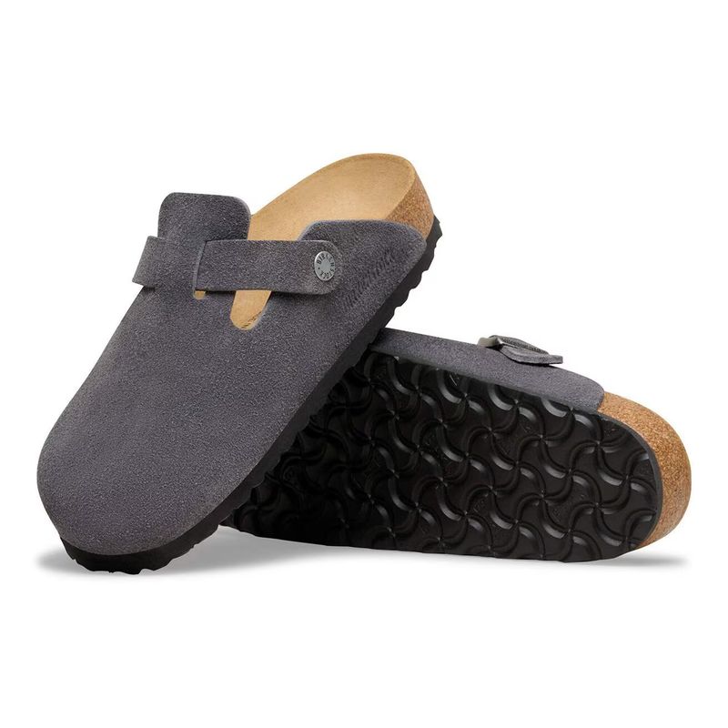 Birkenstock Boston charcoal semsket skinn normal