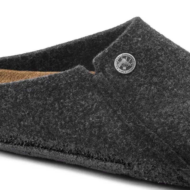 Birkenstock Zermatt Anthracite tøffel ullfleece smal