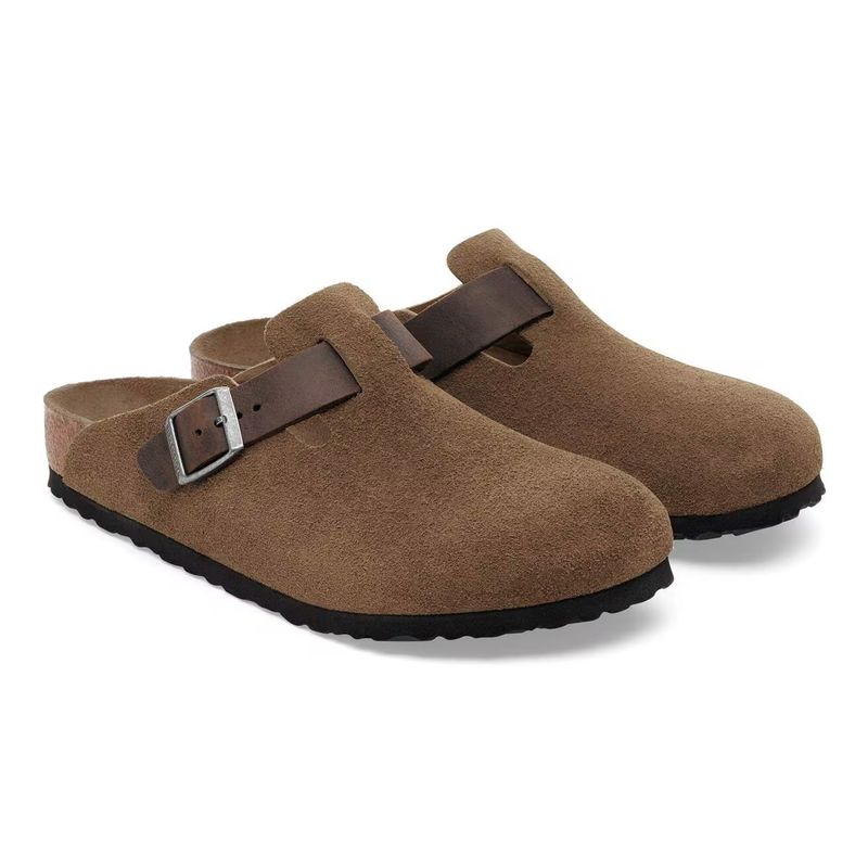 Birkenstock Boston mixed dark tea- brun semsket skinn normal