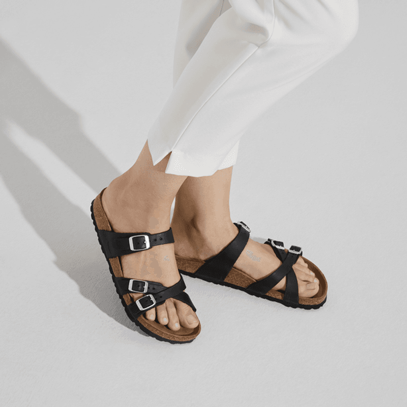 Birkenstock Franca naturlig oljet skinn svart normal