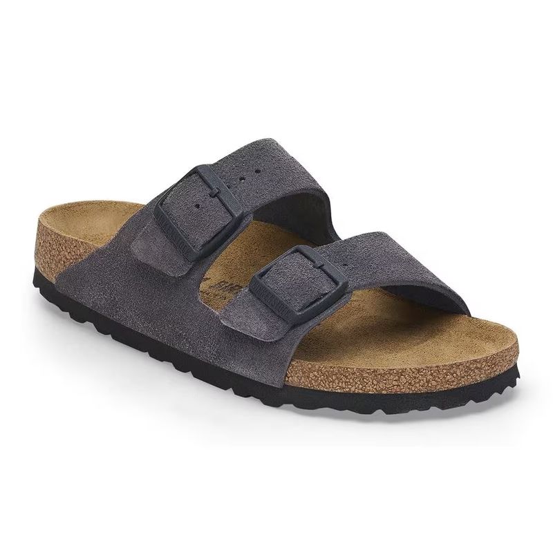 Birkenstock Arizona Velvet Grey semsket skinn normal