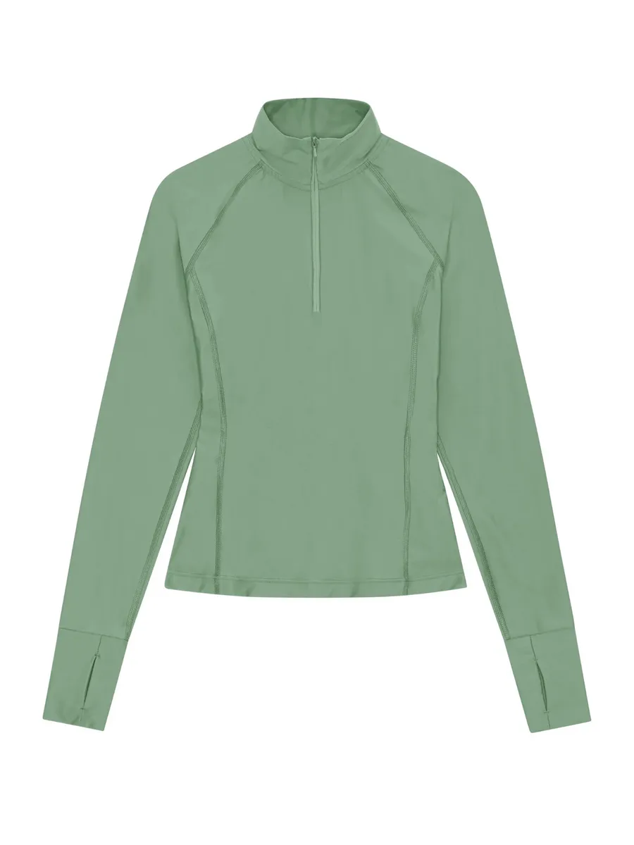 CPH Cartel Elevate Long Zip Top army grønn Dame
