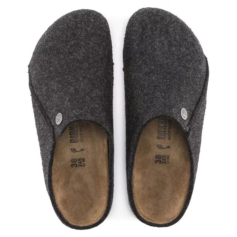Birkenstock Zermatt Anthrazite tøffel ullfleece normal