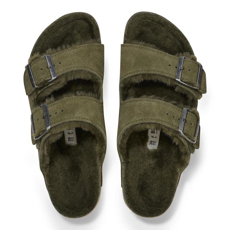 Birkenstock Arizona Shearling Thyme semsket skinn/lammeull 