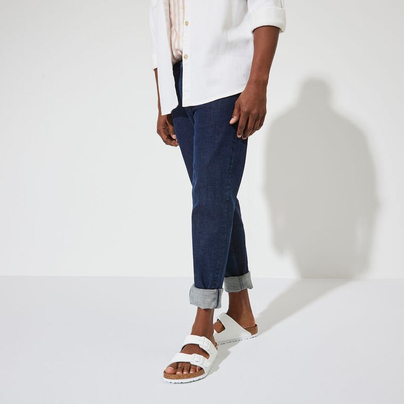 Birkenstock Arizona SFB Hvit skinn smal myk