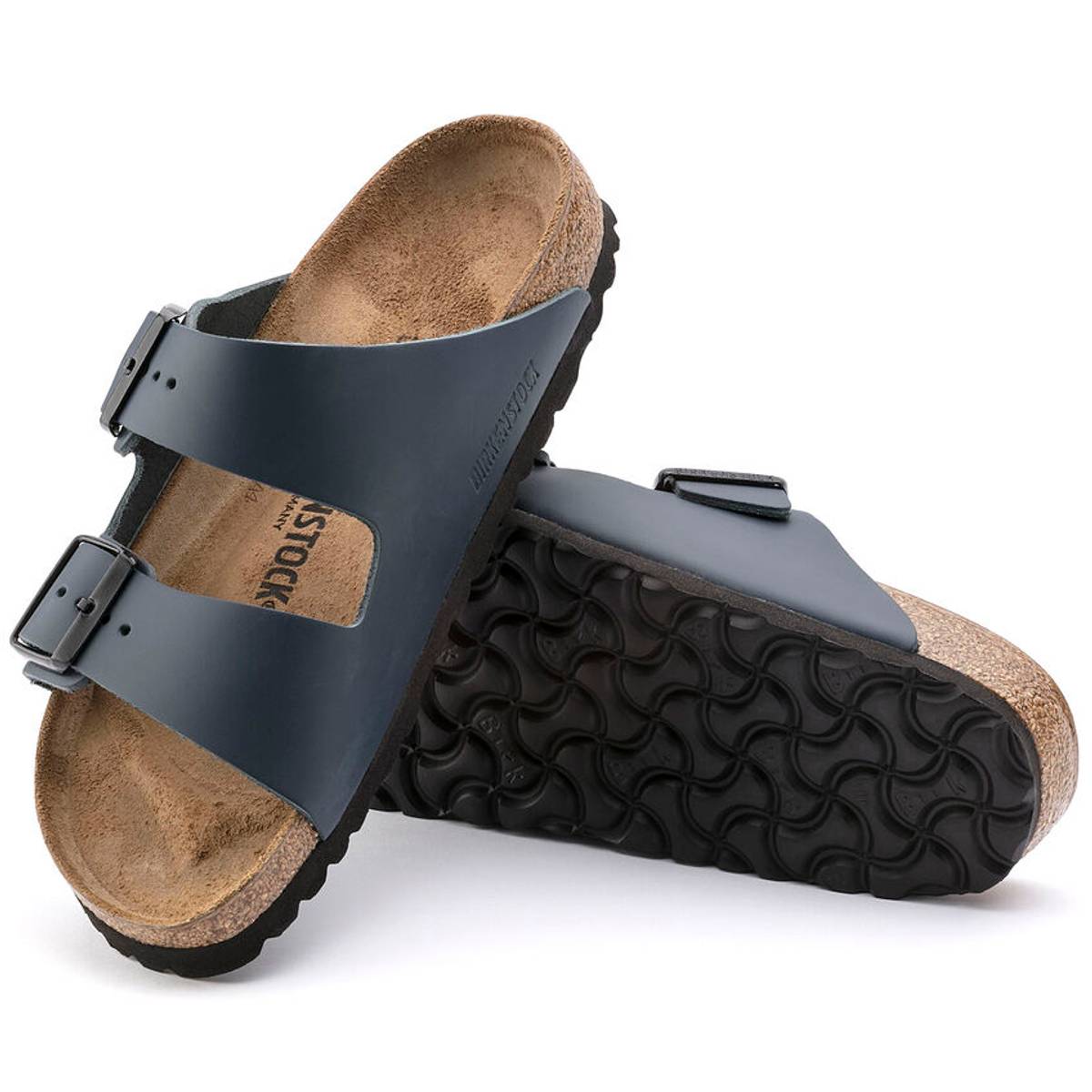 Birkenstock Arizona Blå skinn smal
