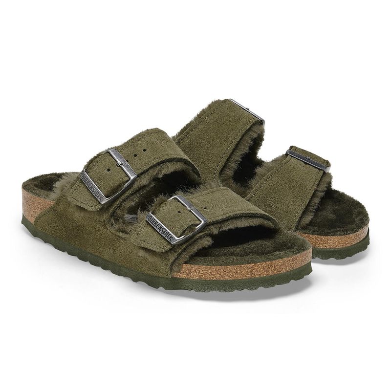 Birkenstock Arizona Shearling Thyme semsket skinn/lammeull 
