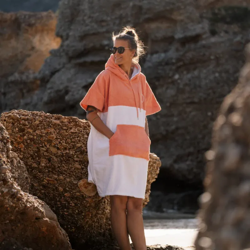 Poncho Håndkle Tavira rød/hvit M