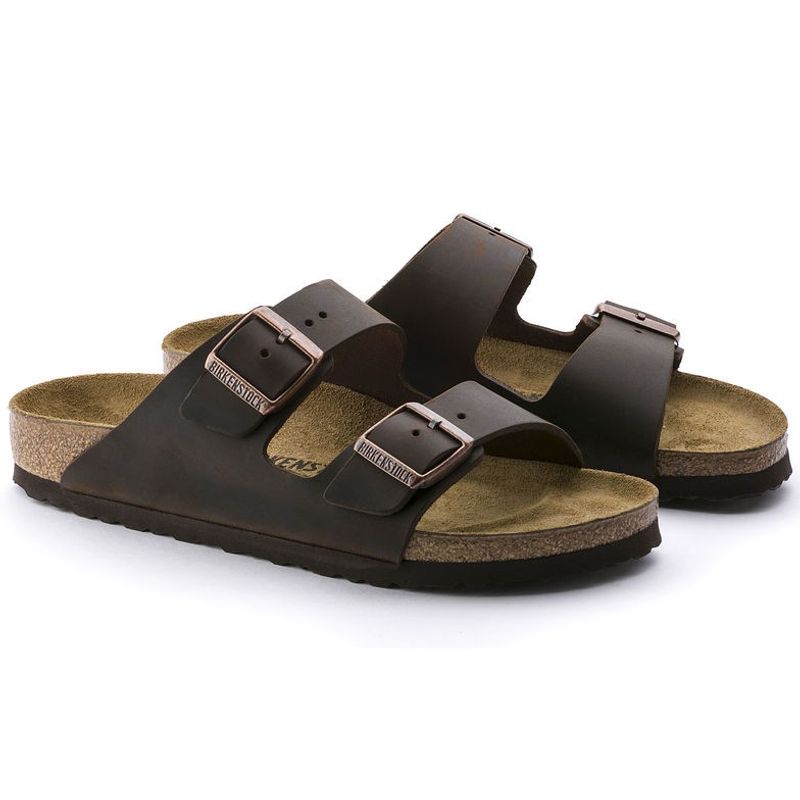 Birkenstock Arizona Habana oljet skinn smal