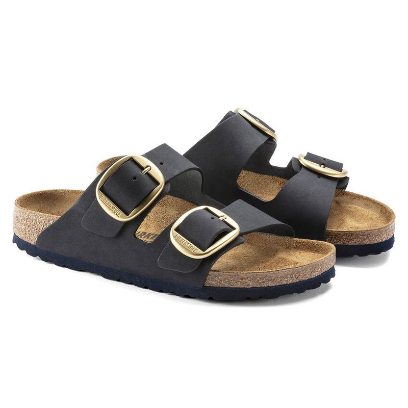 Birkenstock Arizona Big buckle blå skinn smal