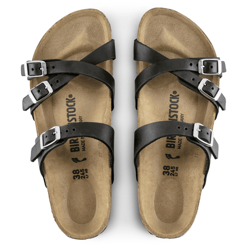 Birkenstock Franca naturlig oljet skinn svart normal