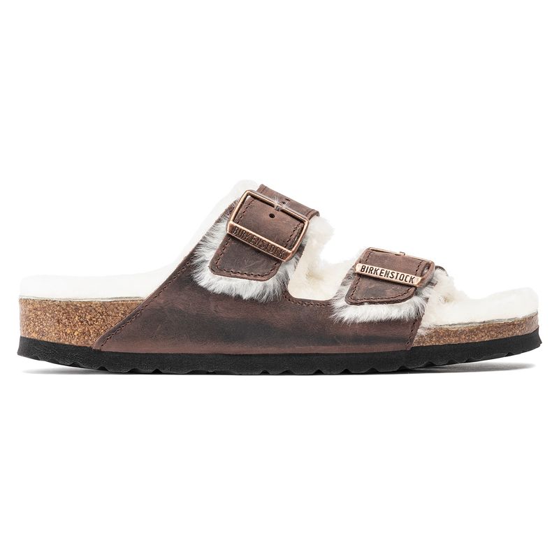 Birkenstock Arizona Shearling Habana skinn smal
