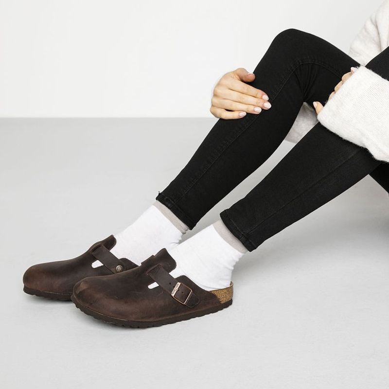 Birkenstock Boston Habana oljet skinn smal