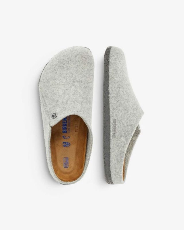 Birkenstock Zermatt SFB Lysegrå ull smal myk