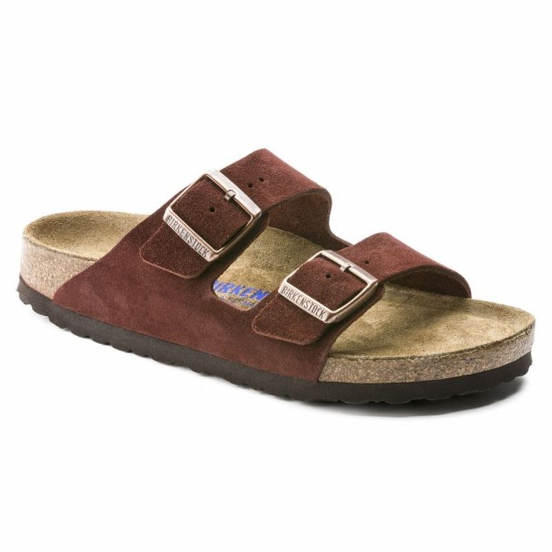 Birkenstock Arizona SFB Port rød semsket skinn smal myk