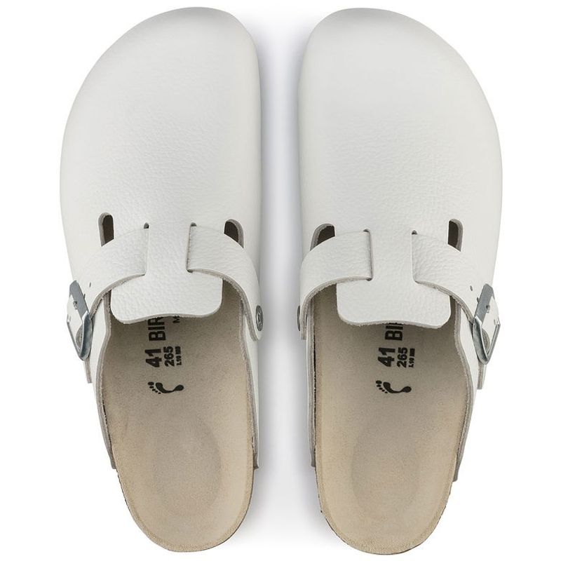 Birkenstock Boston Hvit skinn smal