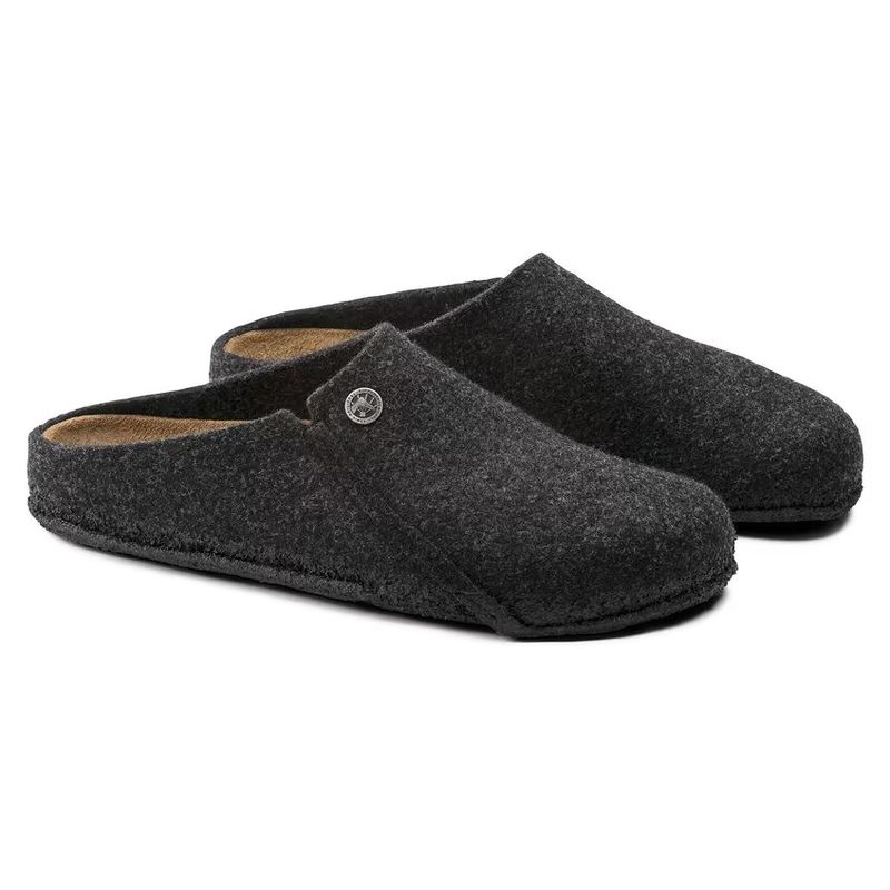 Birkenstock Zermatt Anthracite tøffel ullfleece smal