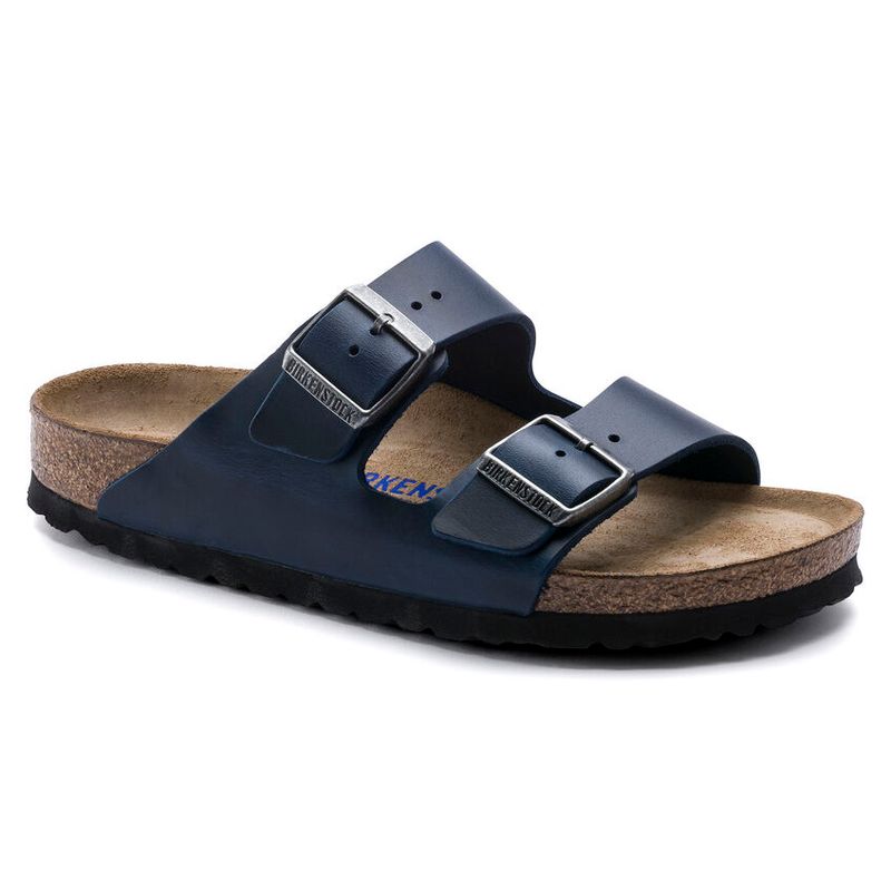 Birkenstock Arizona SFB Blå oljet skinn normal myk