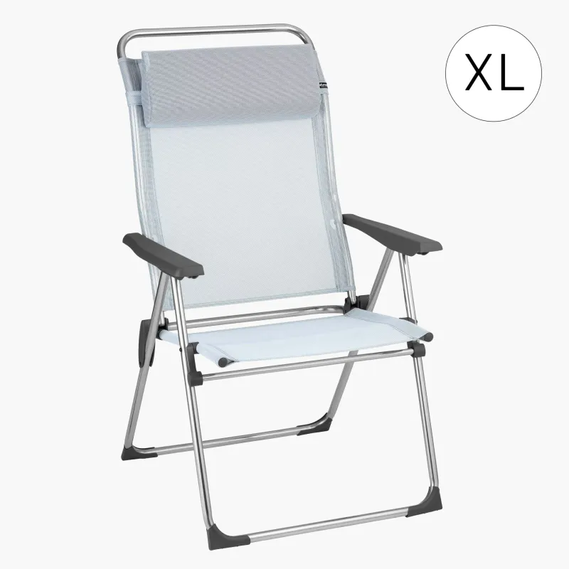 Lafuma Campingstol Alum XL bred m hodepute himmelblå