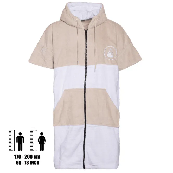 Hovedbilde Poncho Håndkle Fuseta zipper beige/hvit L-XL