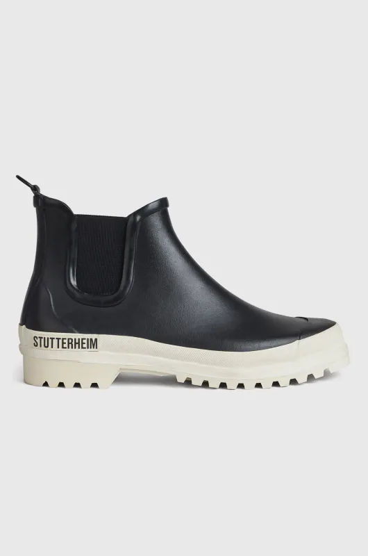 Stutterheim Chelsea Rainwalker lav svart/hvit gummistøvel unisex