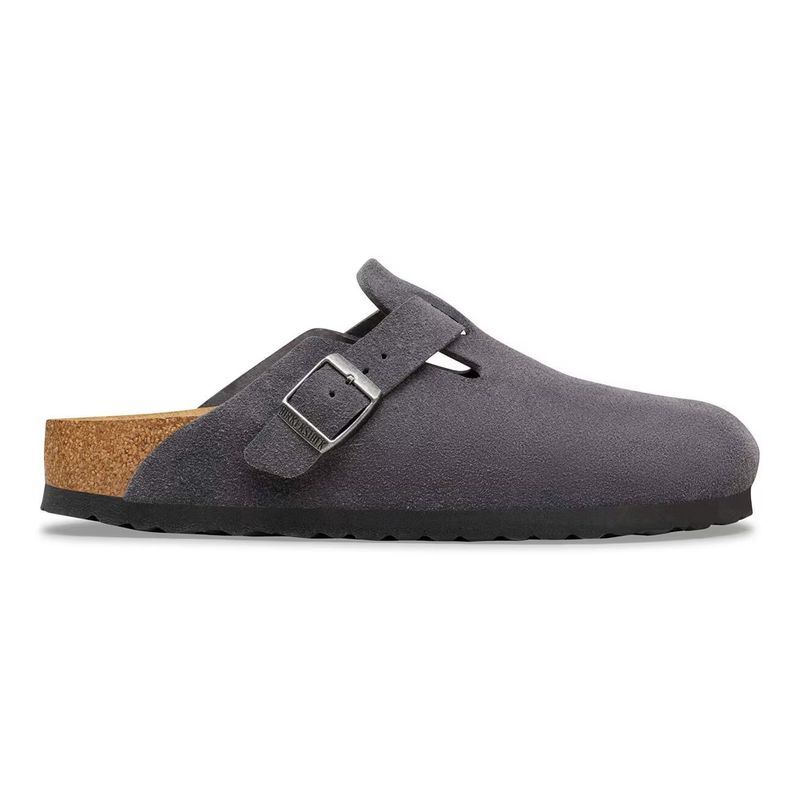 Birkenstock Boston charcoal semsket skinn normal