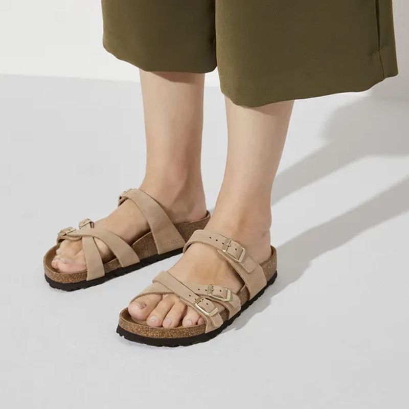 Birkenstock Franca SFB nubuck skinn sandcastle myk normal